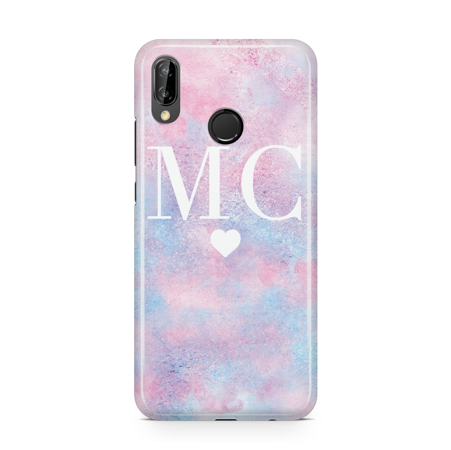 Personalised Cotton Candy Marble Initials Huawei P20 Lite Phone Case