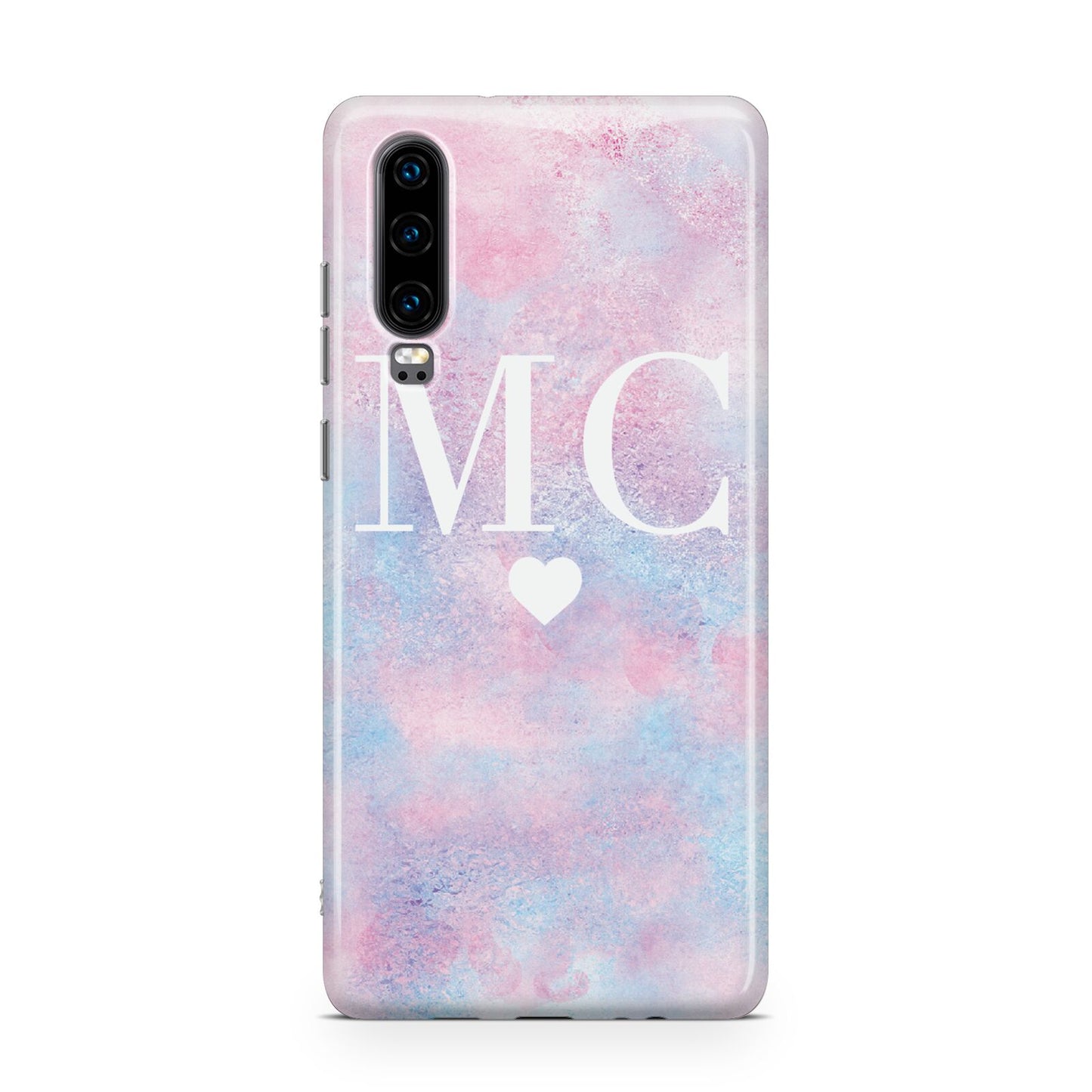 Personalised Cotton Candy Marble Initials Huawei P30 Phone Case