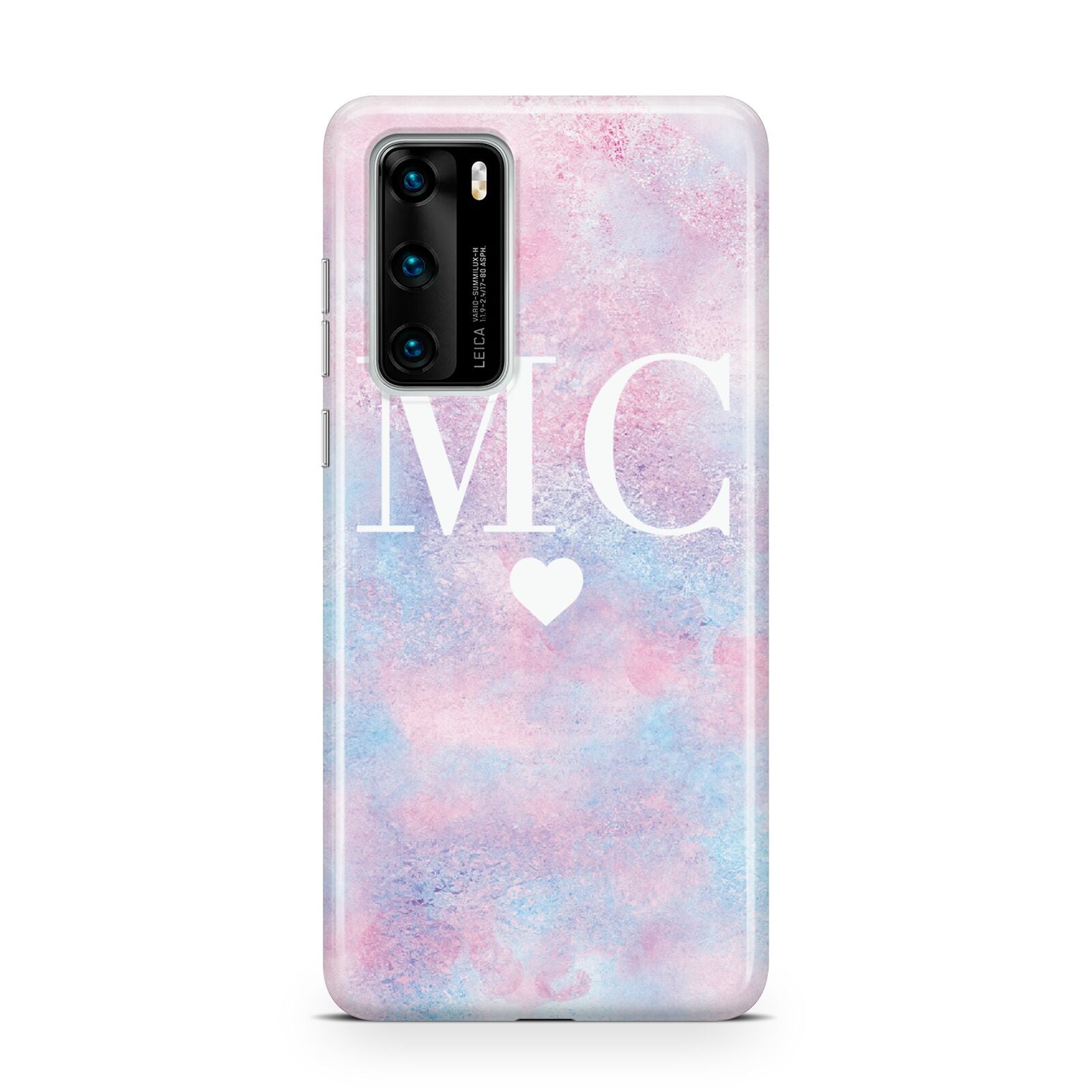 Personalised Cotton Candy Marble Initials Huawei P40 Phone Case