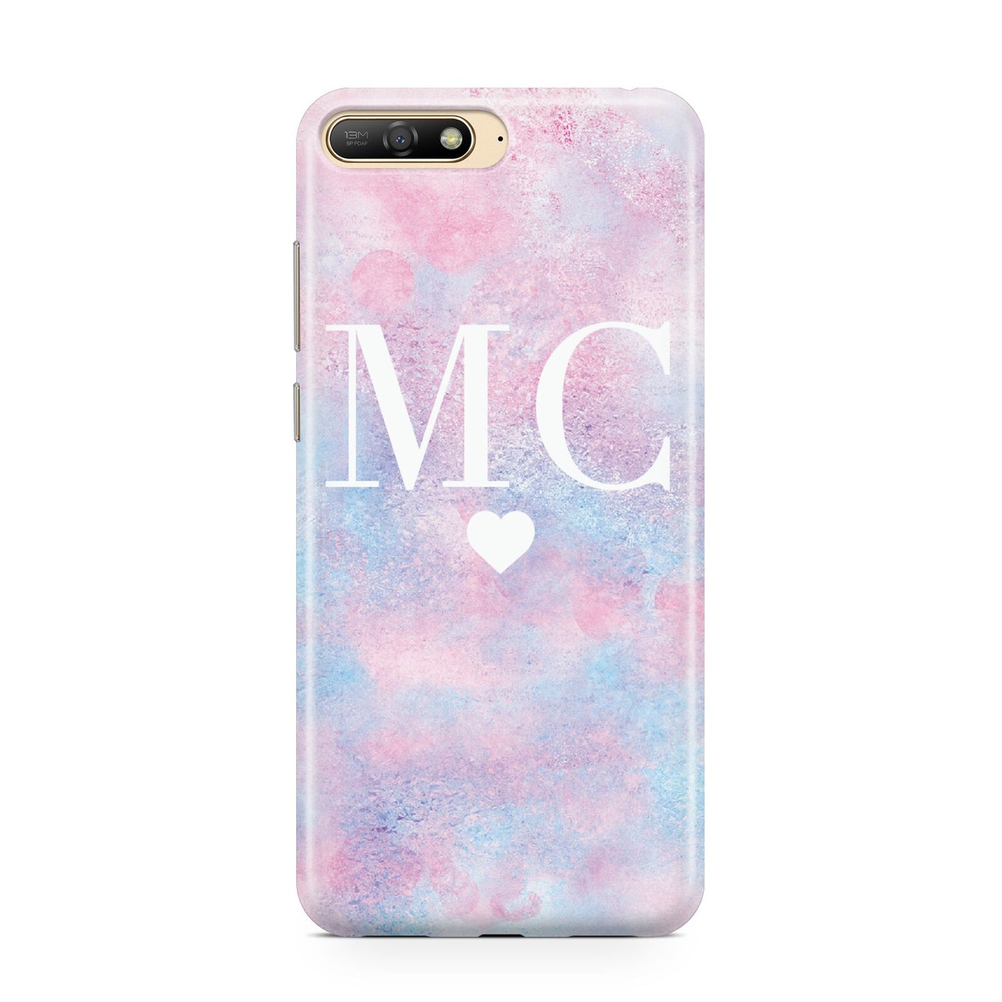 Personalised Cotton Candy Marble Initials Huawei Y6 2018