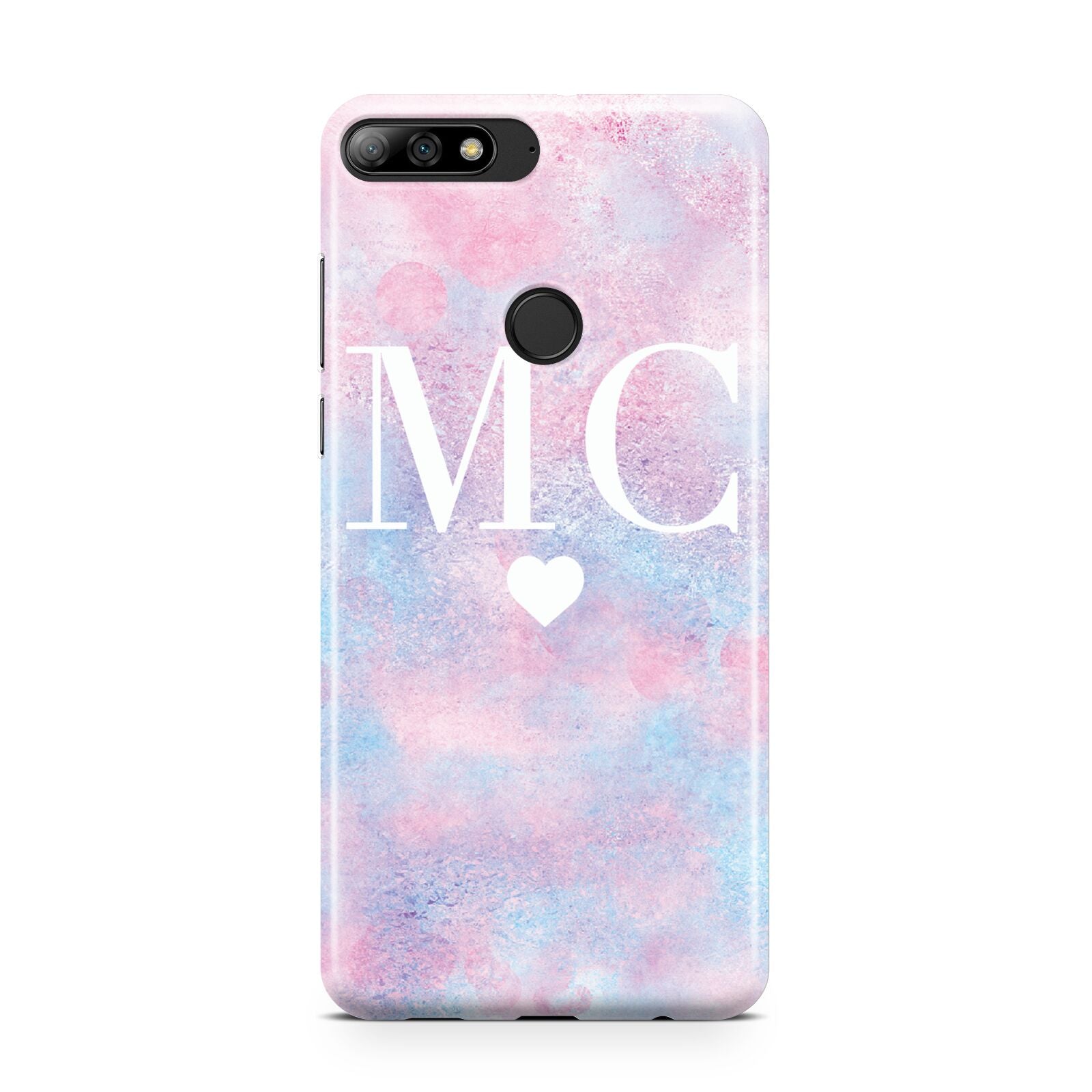 Personalised Cotton Candy Marble Initials Huawei Y7 2018