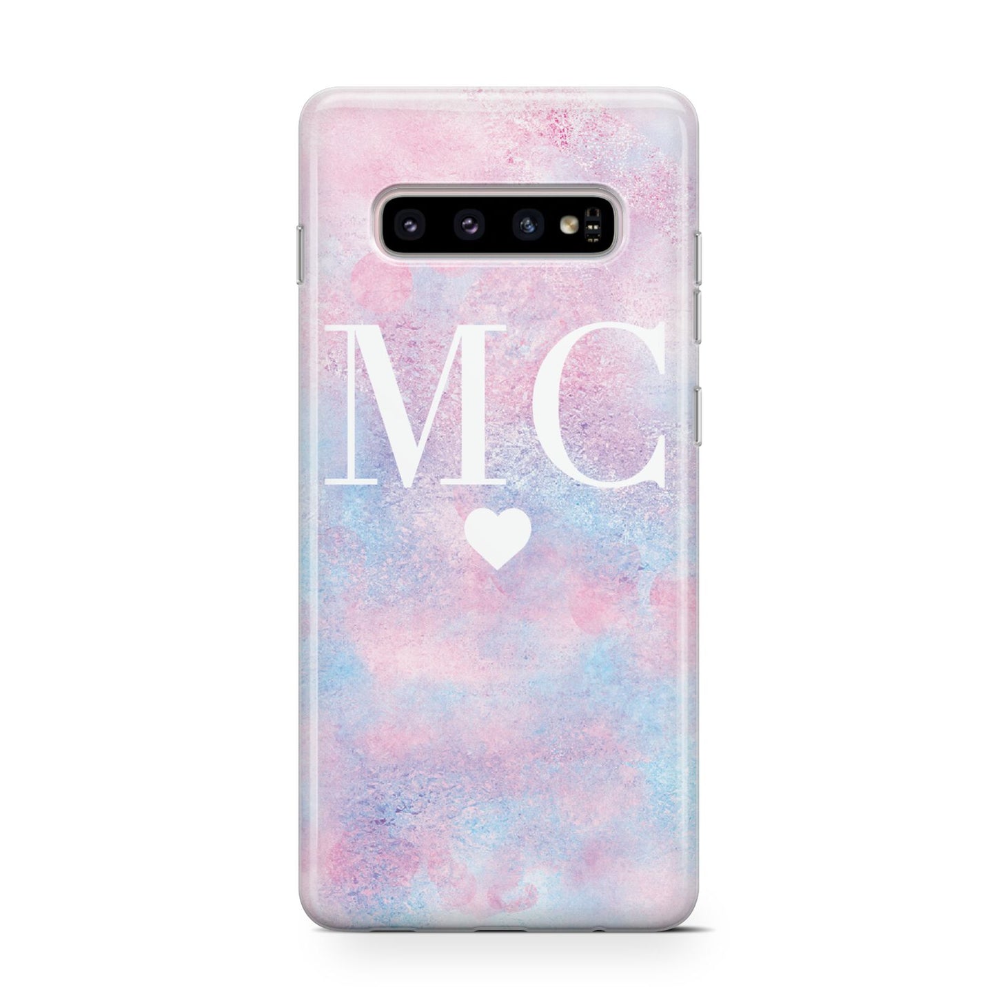 Personalised Cotton Candy Marble Initials Protective Samsung Galaxy Case