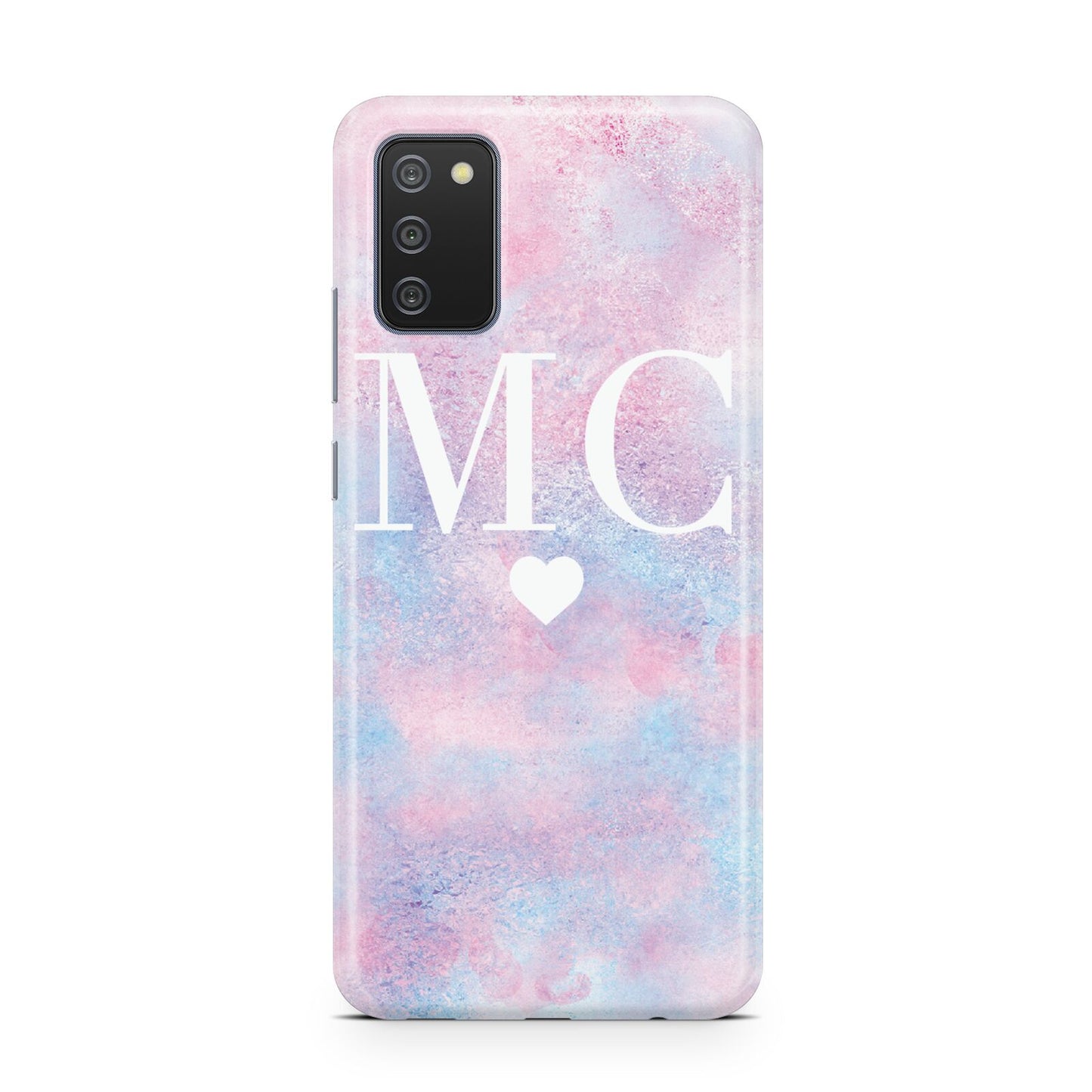 Personalised Cotton Candy Marble Initials Samsung A02s Case