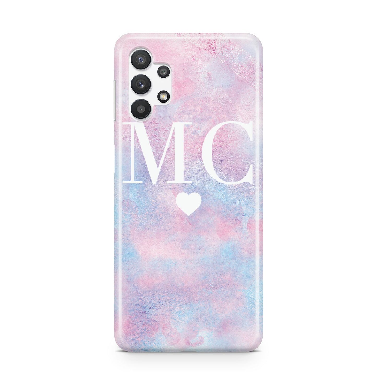 Personalised Cotton Candy Marble Initials Samsung A32 5G Case