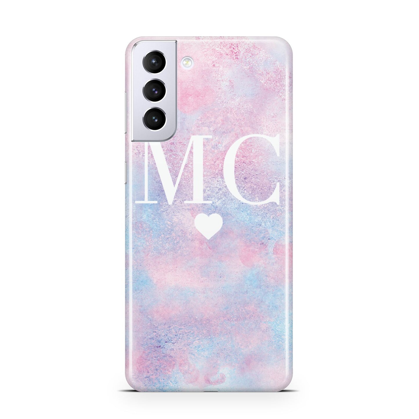 Personalised Cotton Candy Marble Initials Samsung S21 Plus Case