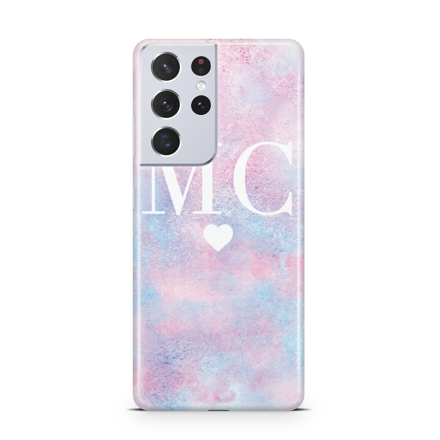 Personalised Cotton Candy Marble Initials Samsung S21 Ultra Case