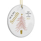 Personalised Couples First Christmas Circle Decoration Side Angle