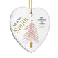 Personalised Couples First Christmas Heart Decoration Side Angle