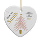 Personalised Couples First Christmas Heart Decoration