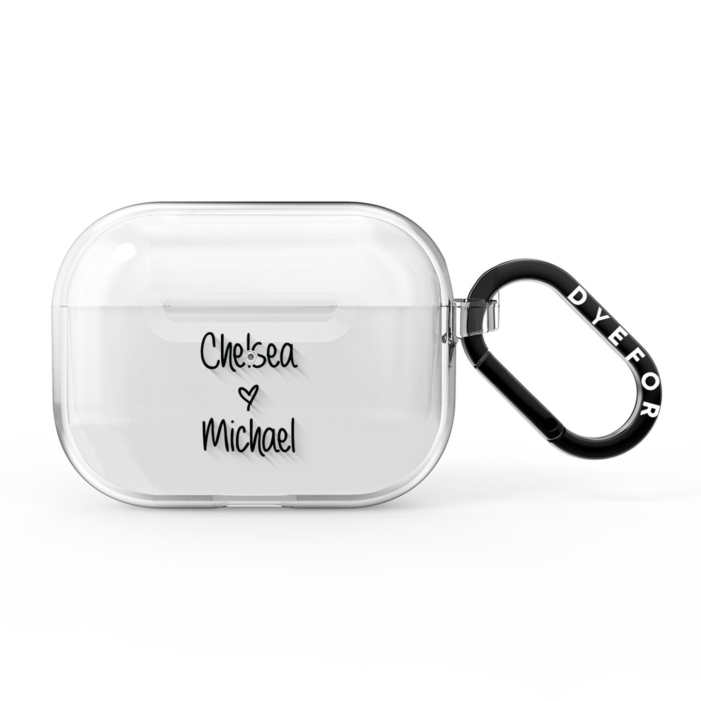 Personalised Couples Names Handwritten Black Clear AirPods Pro Clear Case