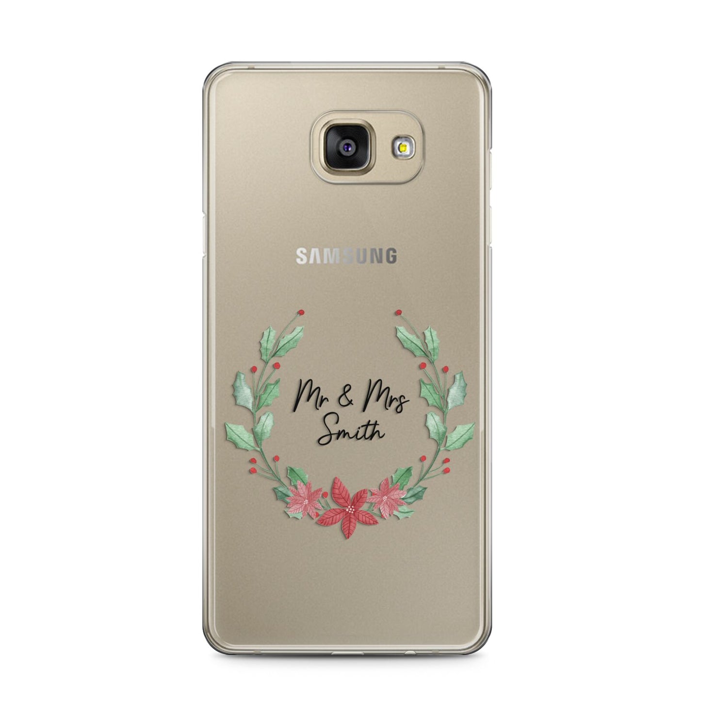 Personalised Couples Wreath Samsung Galaxy A5 2016 Case on gold phone