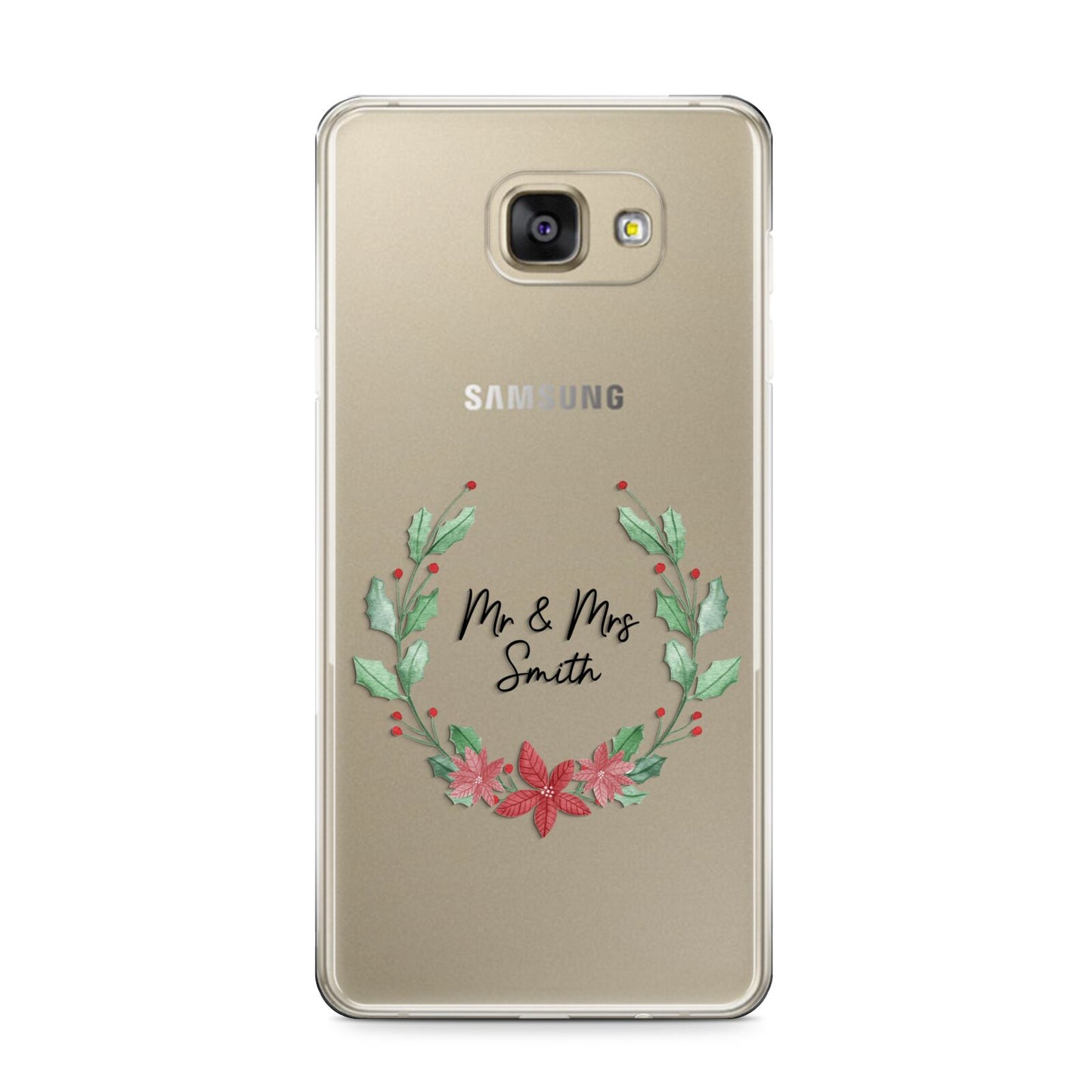 Personalised Couples Wreath Samsung Galaxy A9 2016 Case on gold phone