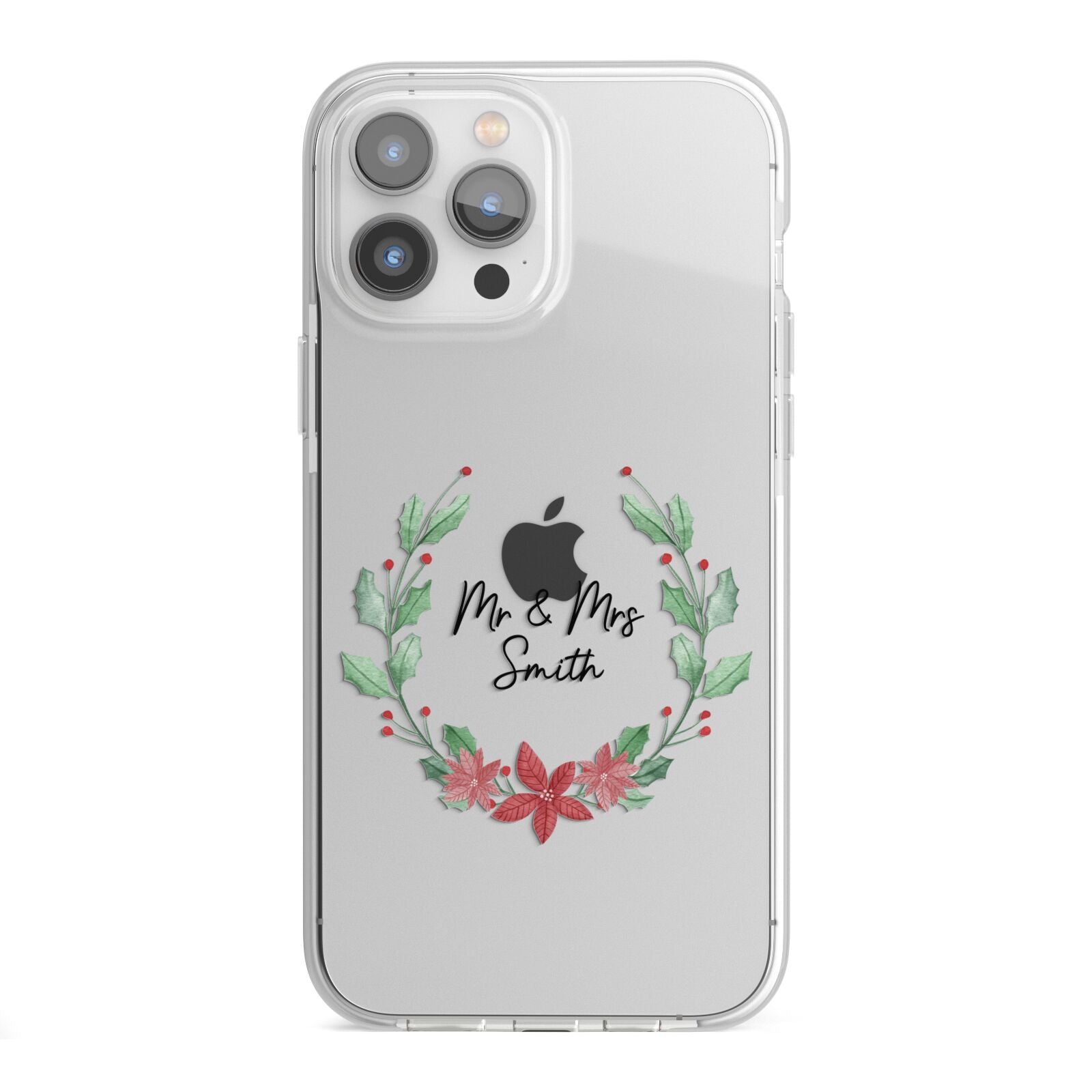 Personalised Couples Wreath iPhone 13 Pro Max TPU Impact Case with White Edges