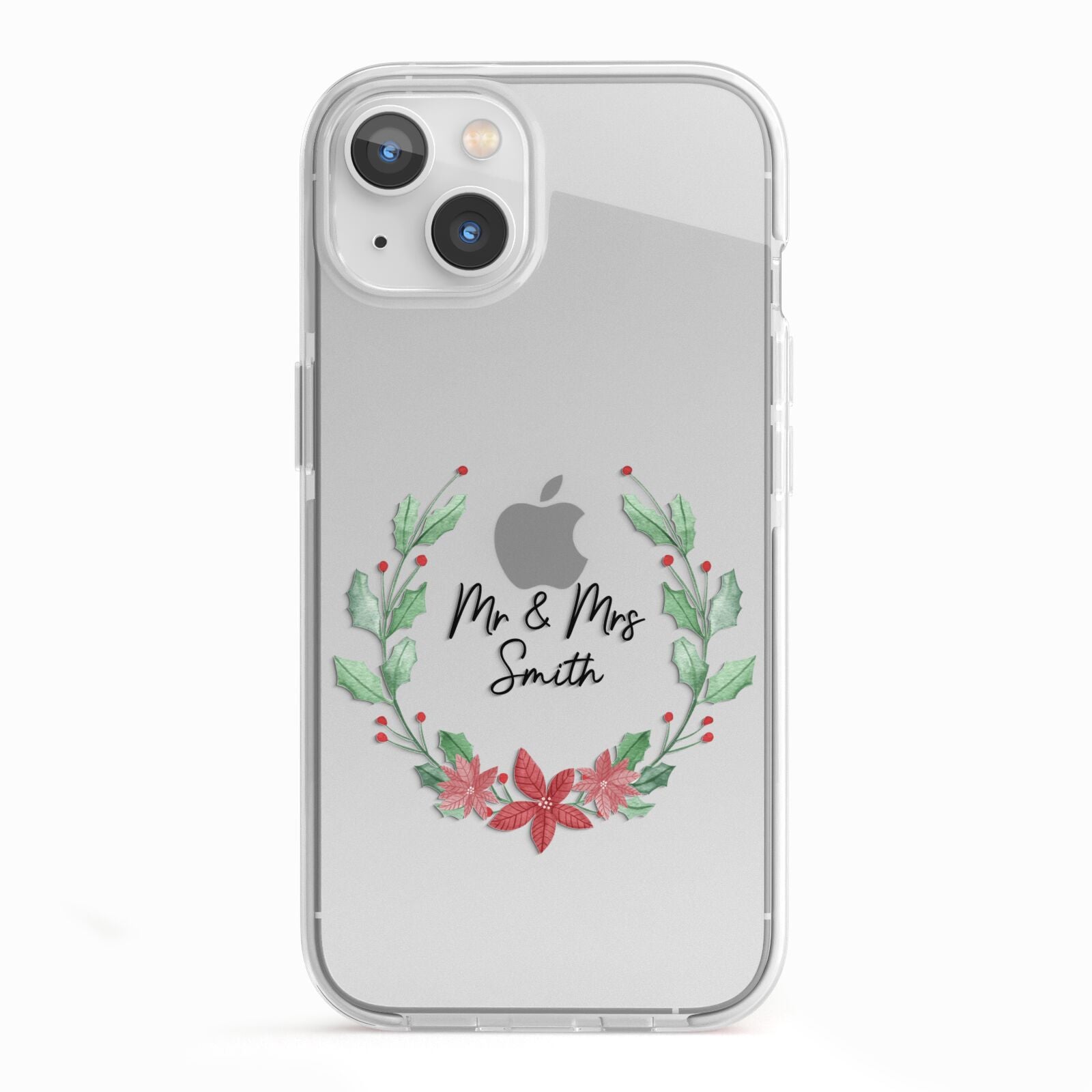 Personalised Couples Wreath iPhone 13 TPU Impact Case with White Edges