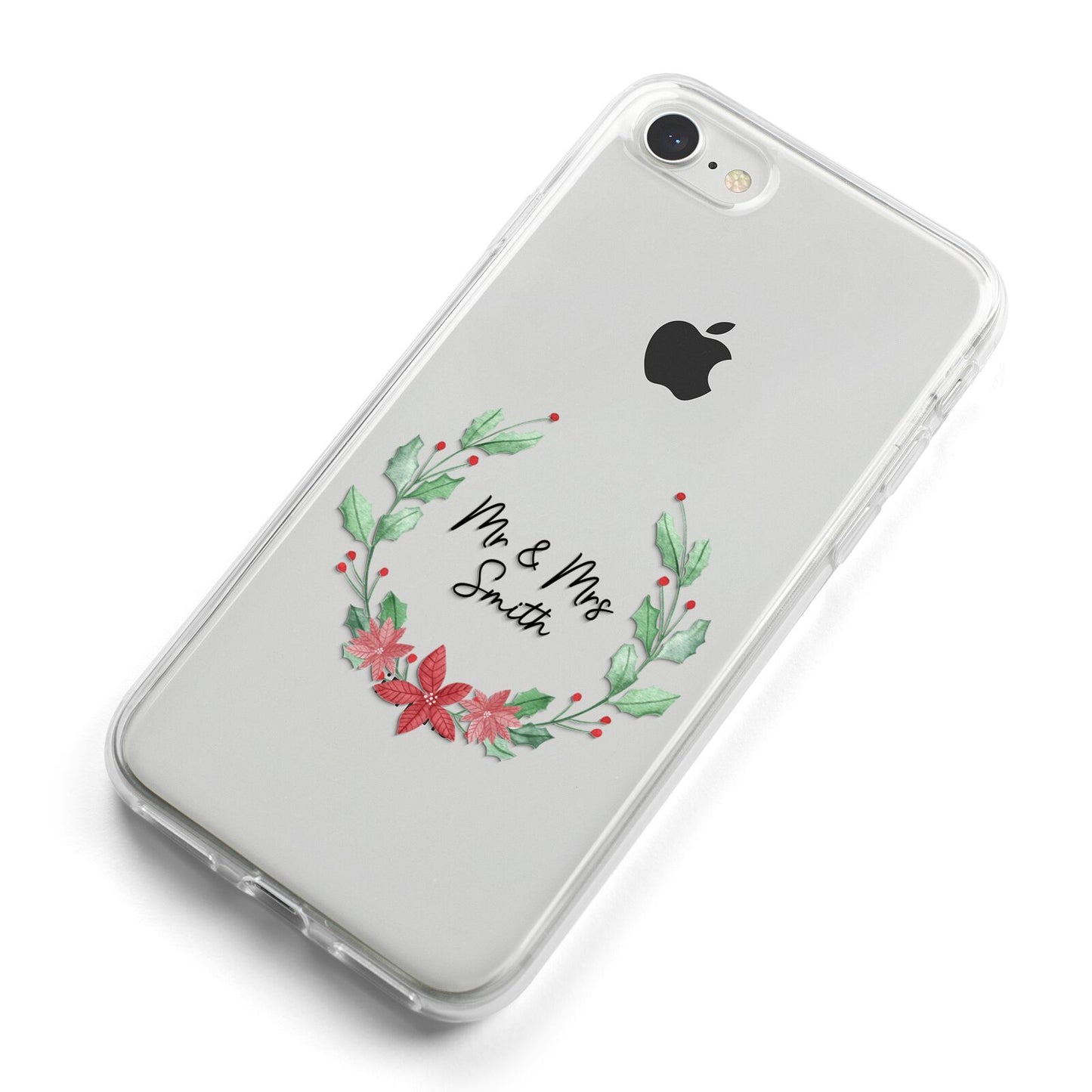 Personalised Couples Wreath iPhone 8 Bumper Case on Silver iPhone Alternative Image