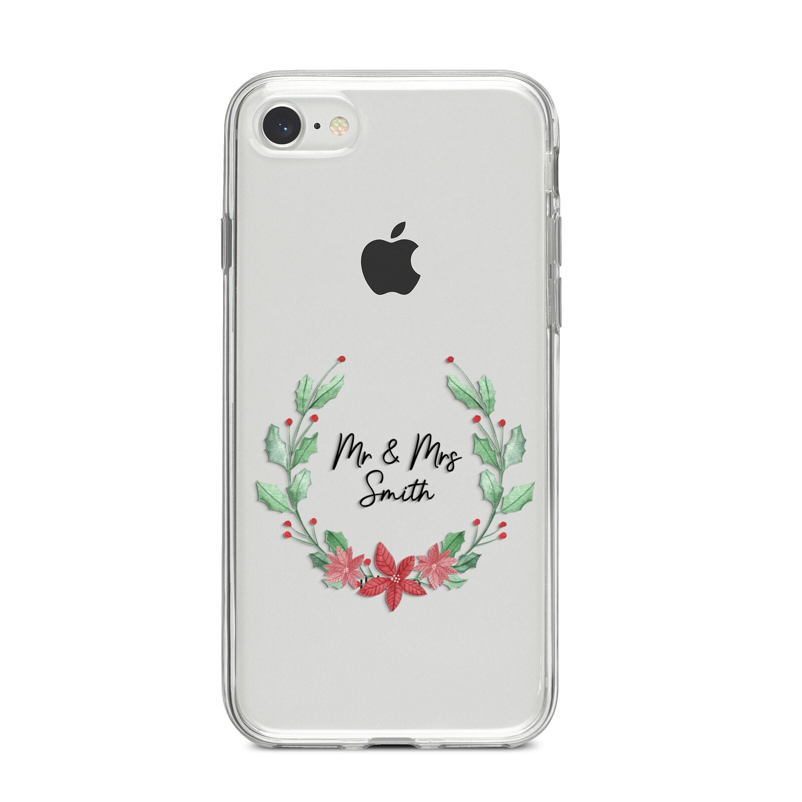 Personalised Couples Wreath iPhone 8 Bumper Case on Silver iPhone