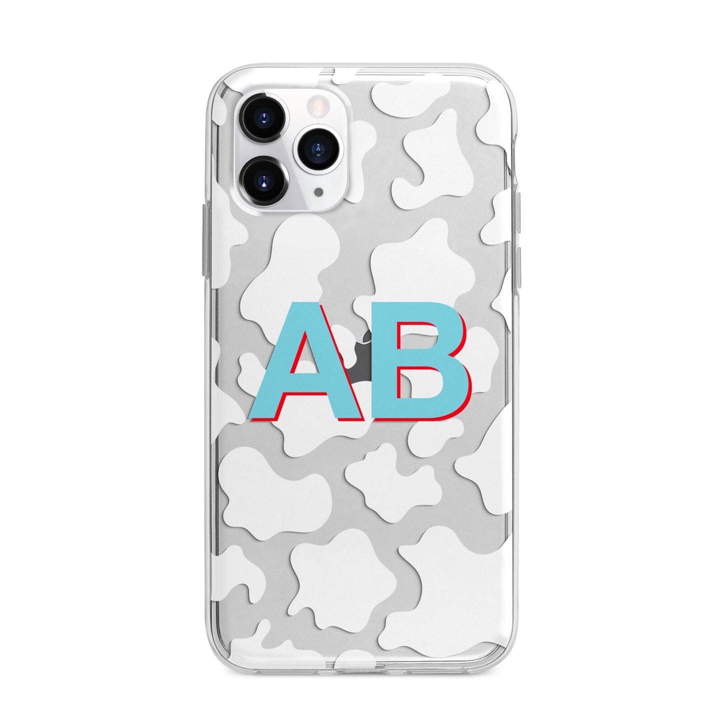 Personalised Cow Print Apple iPhone 11 Pro Max in Silver with Bumper Case