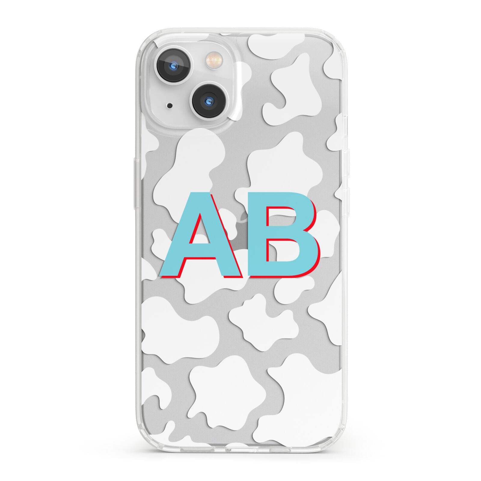 Personalised Cow Print iPhone 13 Clear Bumper Case