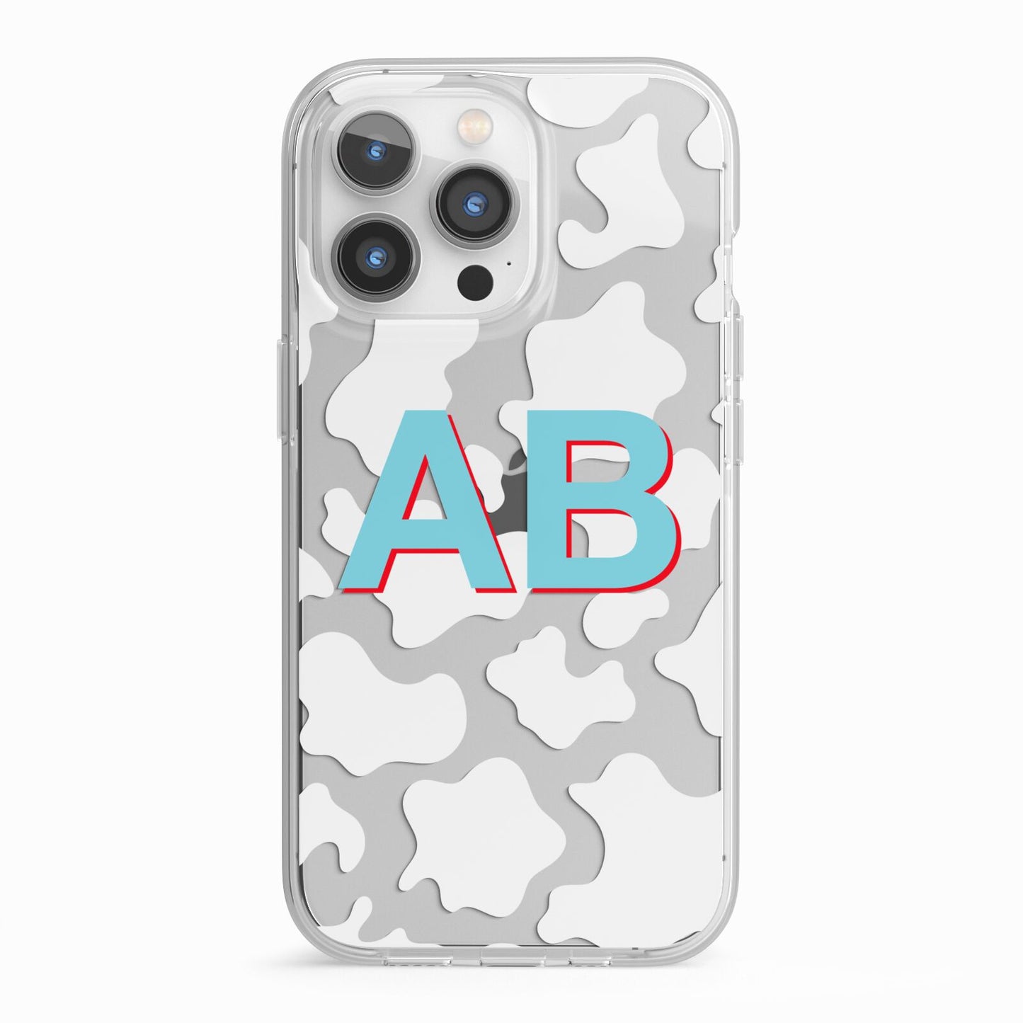 Personalised Cow Print iPhone 13 Pro TPU Impact Case with White Edges