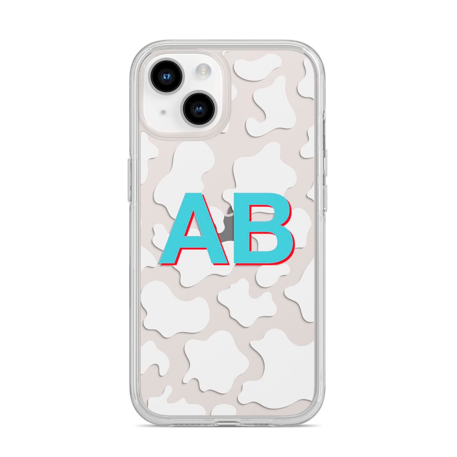 Personalised Cow Print iPhone 14 Clear Tough Case Starlight