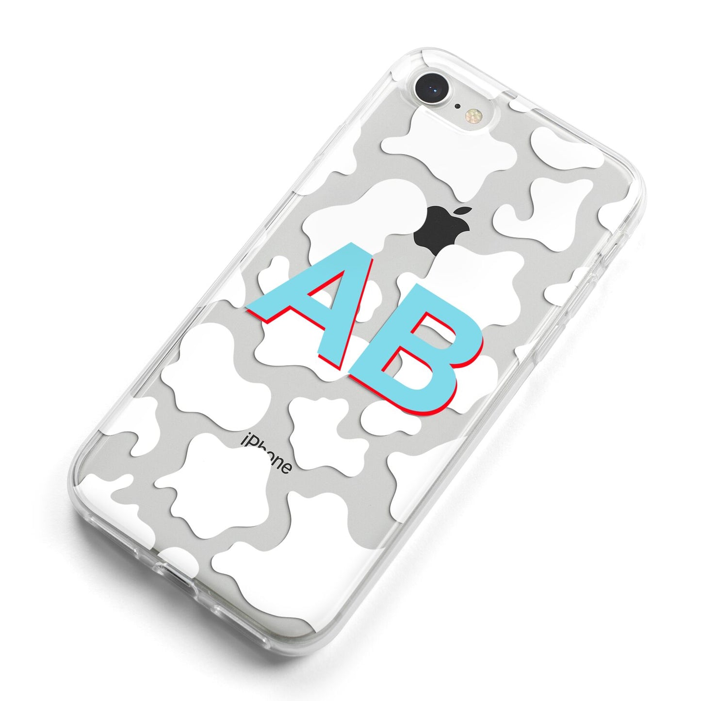 Personalised Cow Print iPhone 8 Bumper Case on Silver iPhone Alternative Image