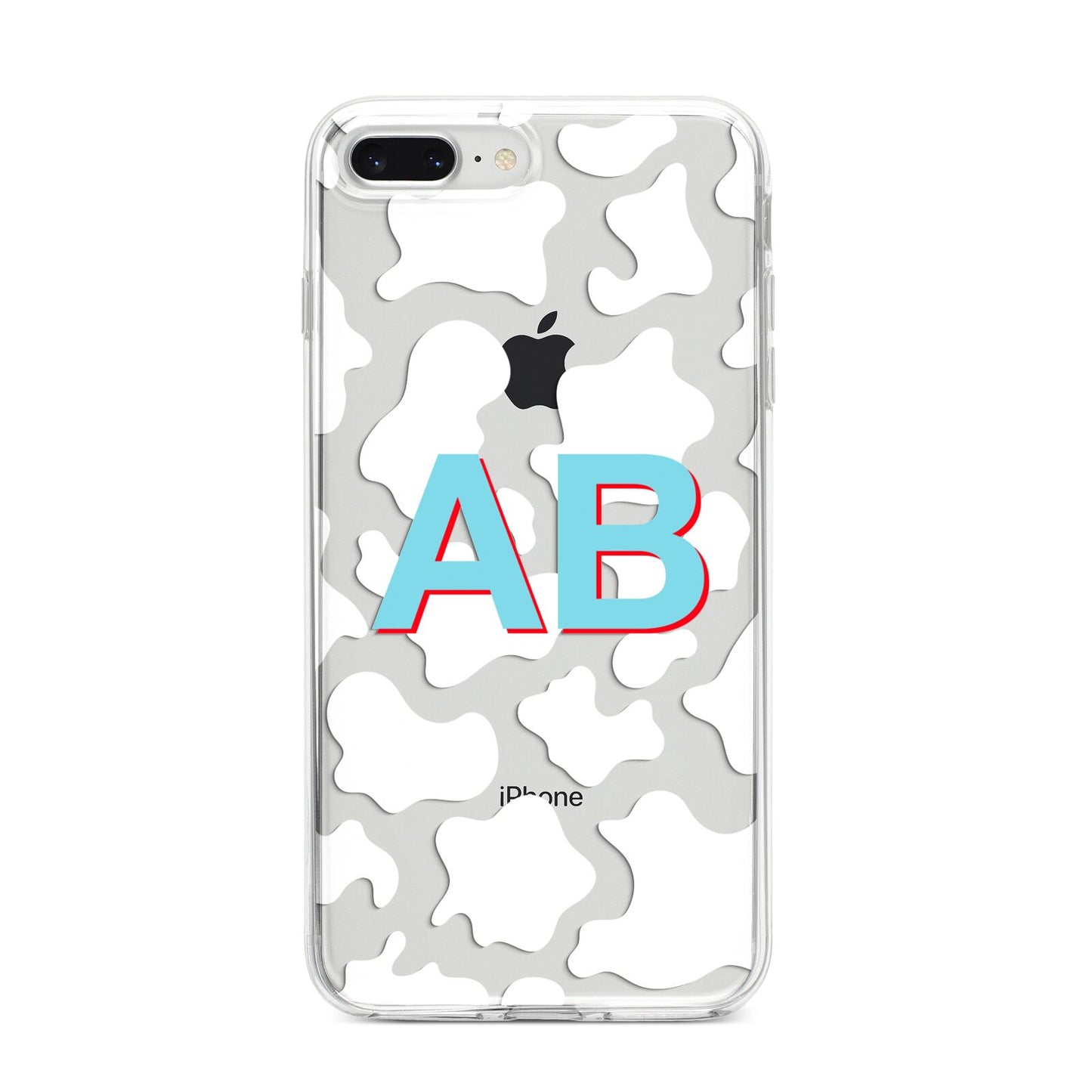 Personalised Cow Print iPhone 8 Plus Bumper Case on Silver iPhone