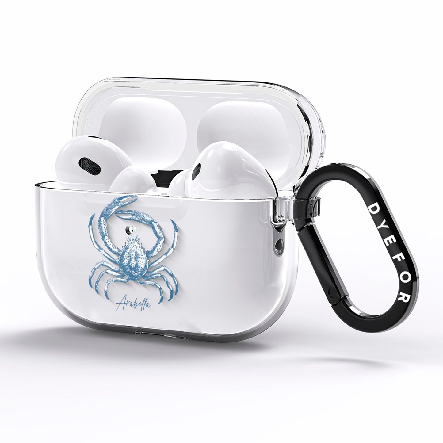 Personalised Crab AirPods Pro Clear Case Side Image