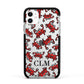 Personalised Crab Initials Clear Apple iPhone 11 in White with Black Impact Case