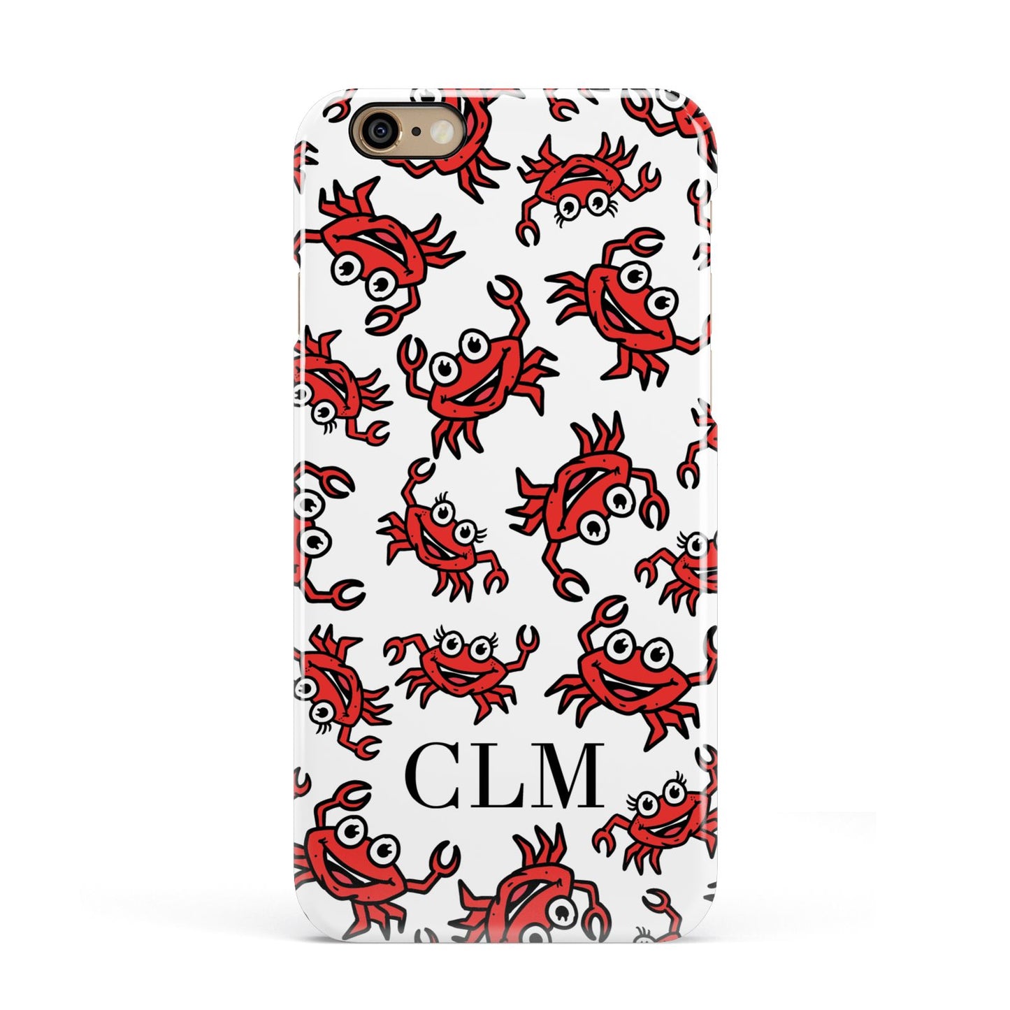 Personalised Crab Initials Clear Apple iPhone 6 3D Snap Case