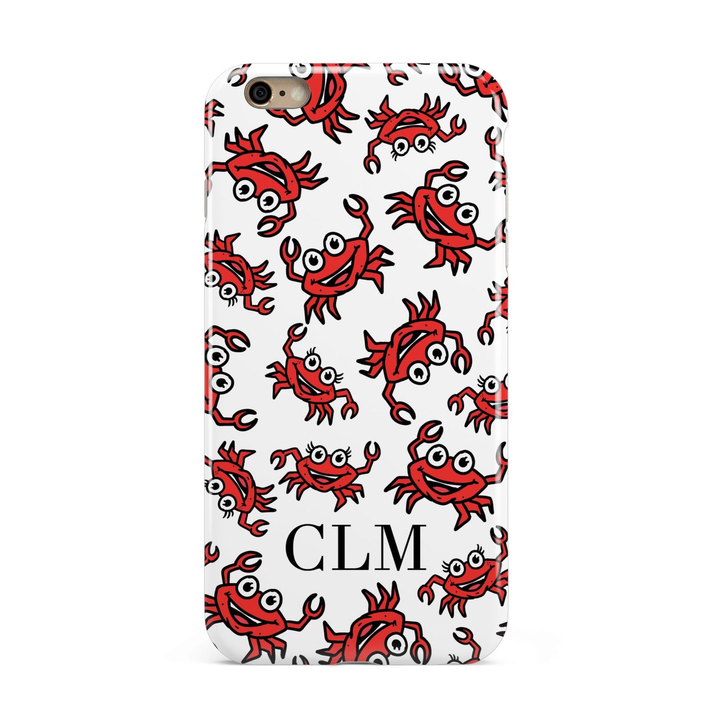 Personalised Crab Initials Clear Apple iPhone 6 Plus 3D Tough Case