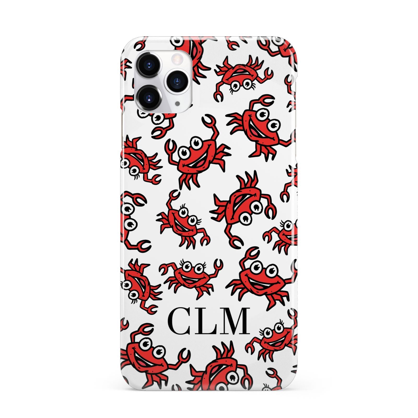 Personalised Crab Initials Clear iPhone 11 Pro Max 3D Snap Case