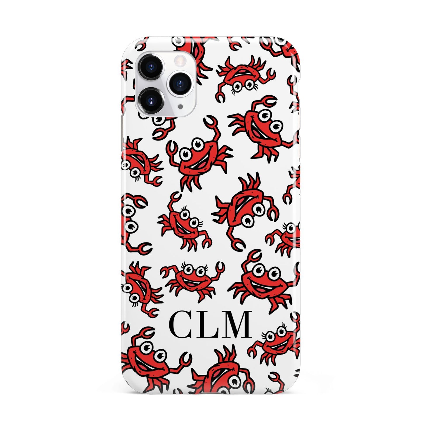 Personalised Crab Initials Clear iPhone 11 Pro Max 3D Tough Case
