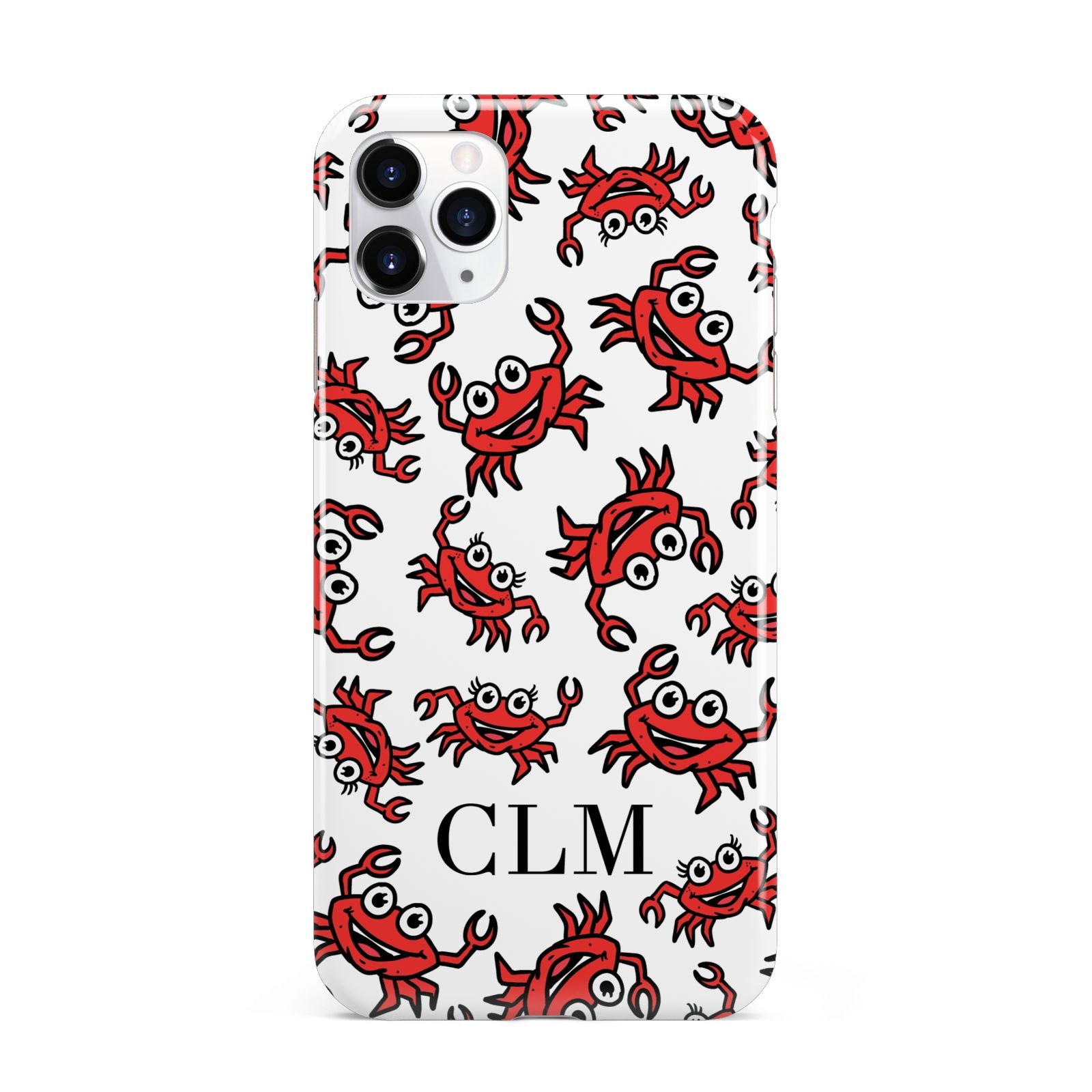 Personalised Crab Initials Clear iPhone 11 Pro Max 3D Tough Case