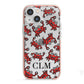 Personalised Crab Initials Clear iPhone 13 Mini TPU Impact Case with Pink Edges