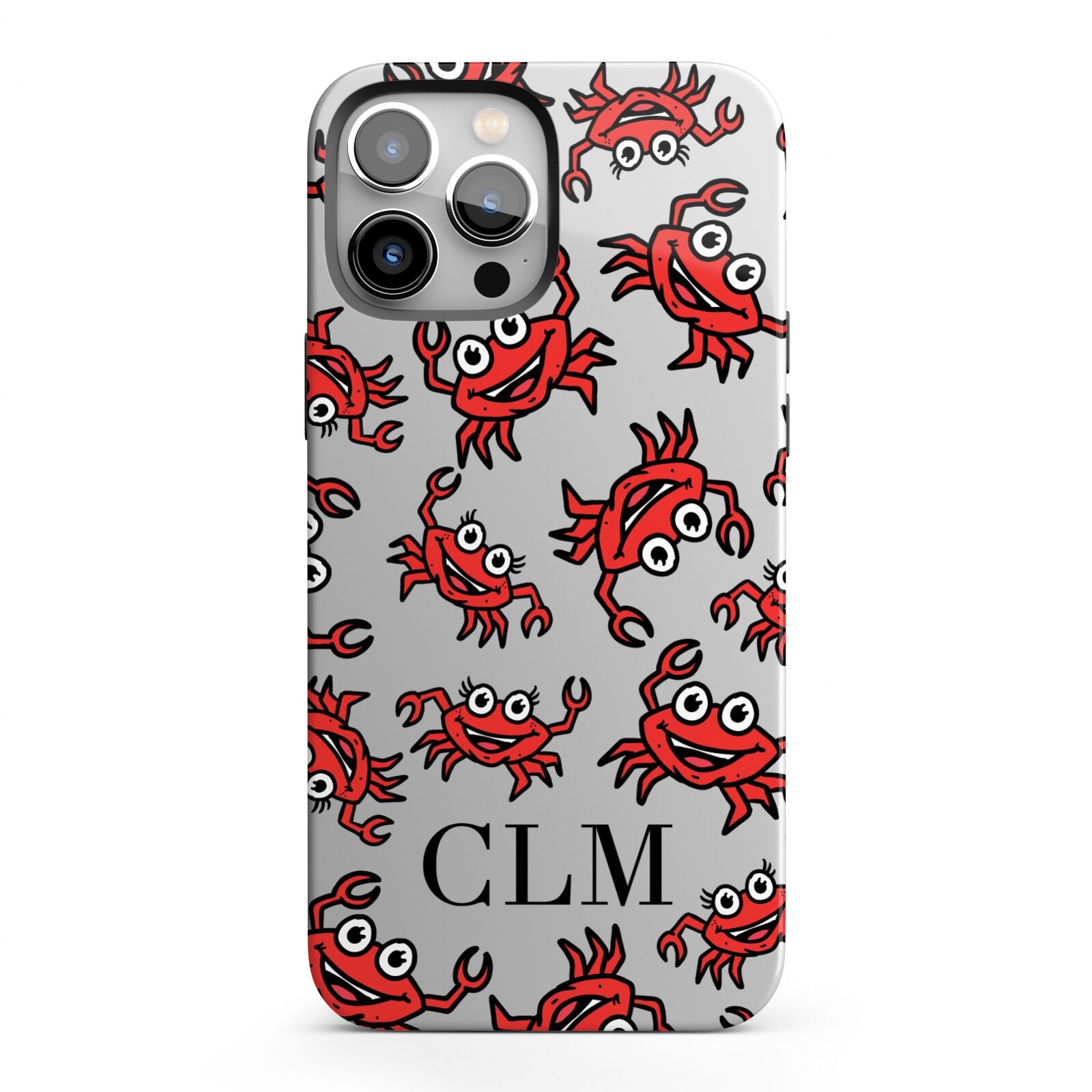 Personalised Crab Initials Clear iPhone 13 Pro Max Full Wrap 3D Tough Case