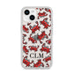 Personalised Crab Initials Clear iPhone 14 Clear Tough Case Starlight
