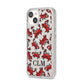 Personalised Crab Initials Clear iPhone 14 Glitter Tough Case Starlight Angled Image