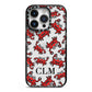 Personalised Crab Initials Clear iPhone 14 Pro Black Impact Case on Silver phone