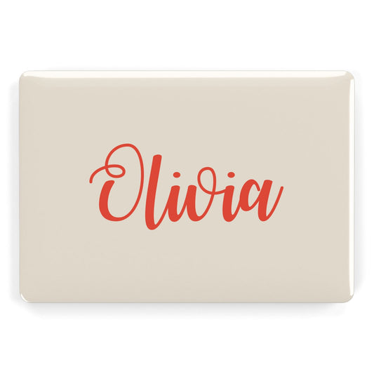 Personalised Cream Red Name Apple MacBook Case