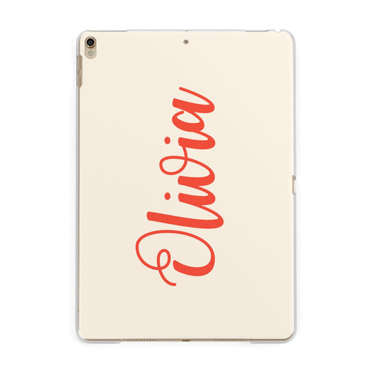 Personalised Cream Red Name Apple iPad Gold Case