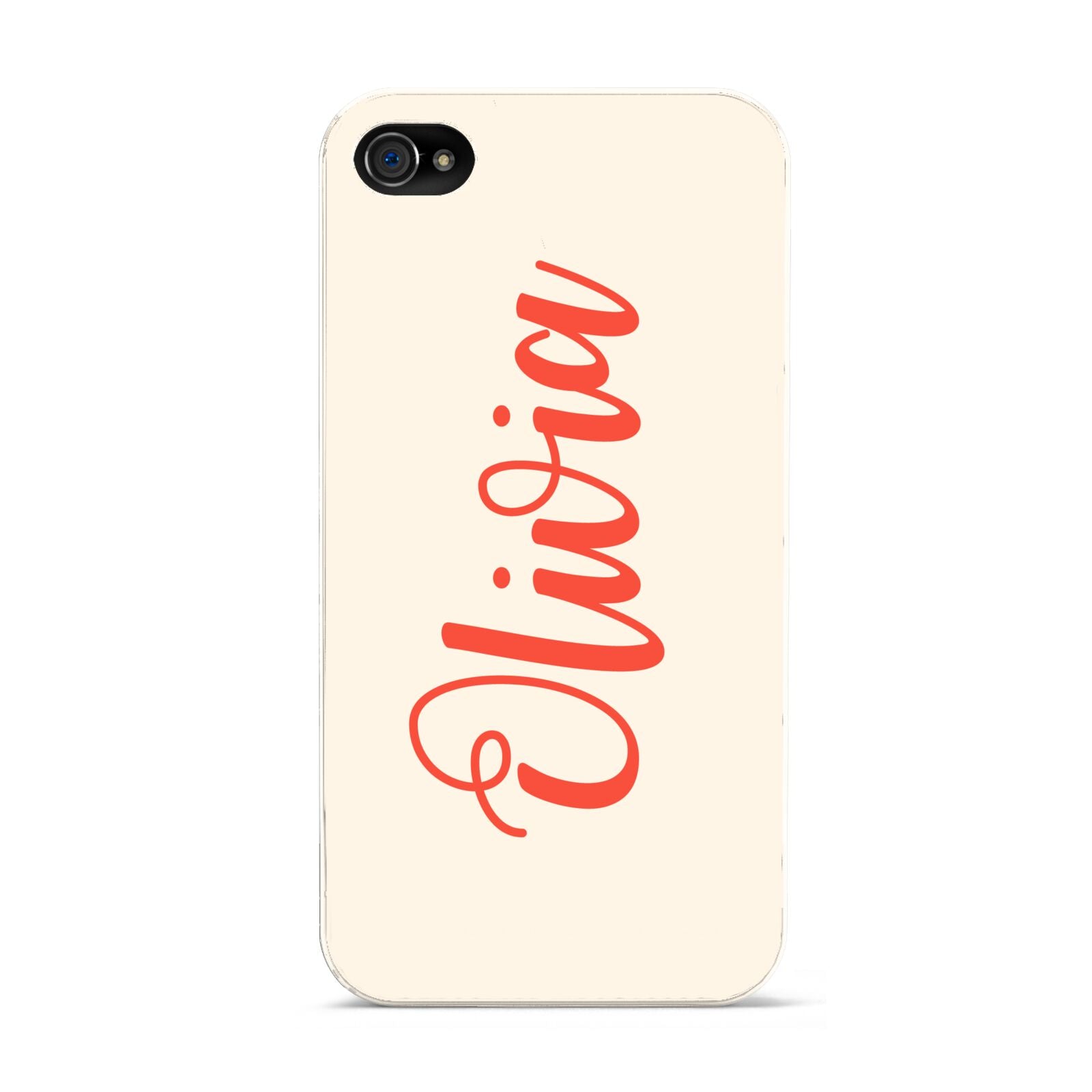 Personalised Cream Red Name Apple iPhone 4s Case