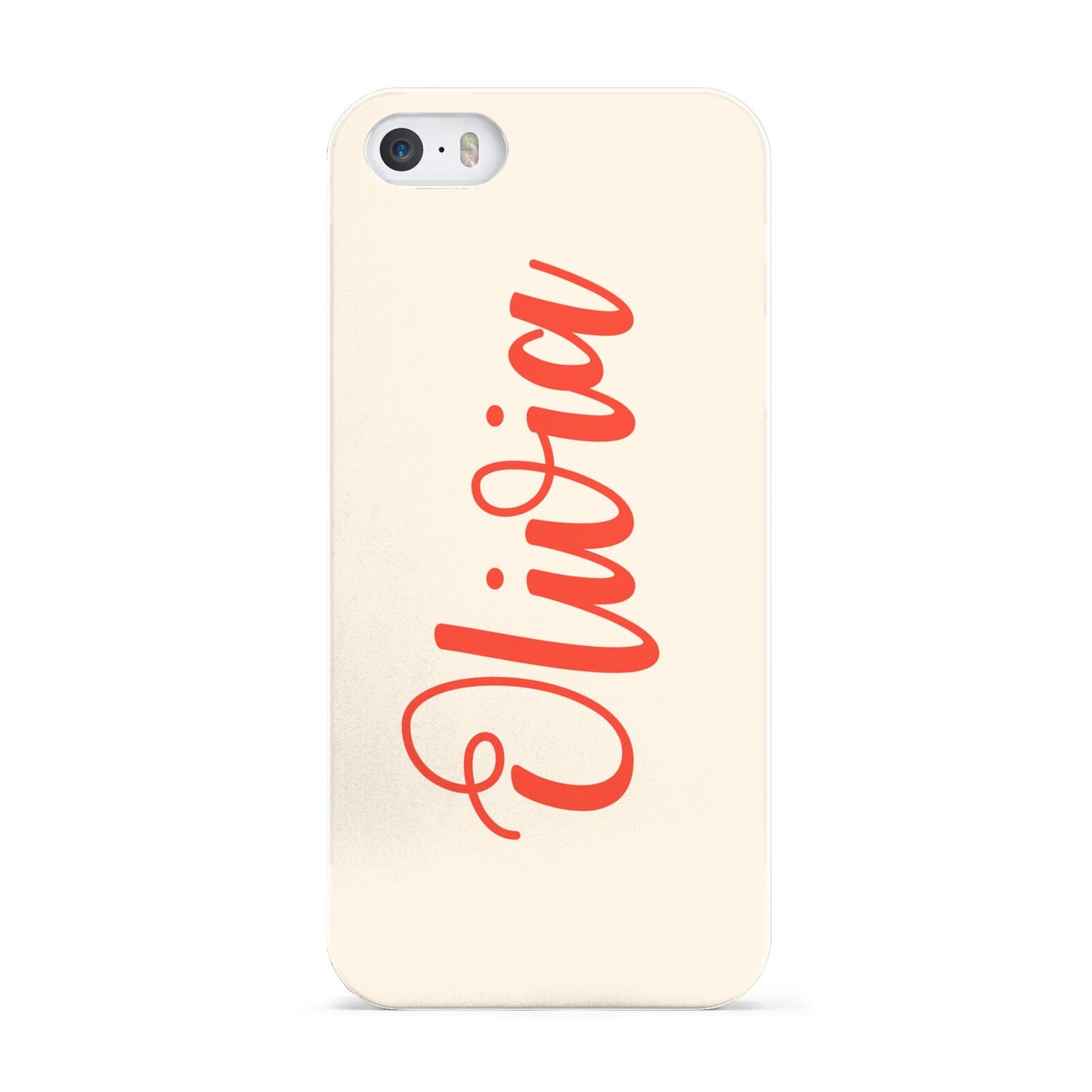 Personalised Cream Red Name Apple iPhone 5 Case