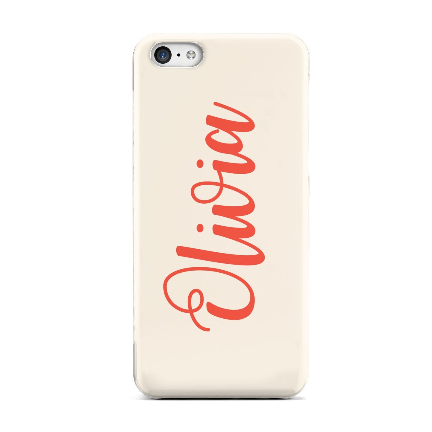 Personalised Cream Red Name Apple iPhone 5c Case