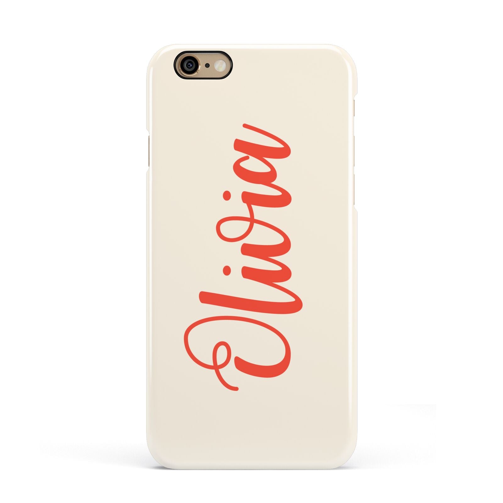 Personalised Cream Red Name Apple iPhone 6 3D Snap Case