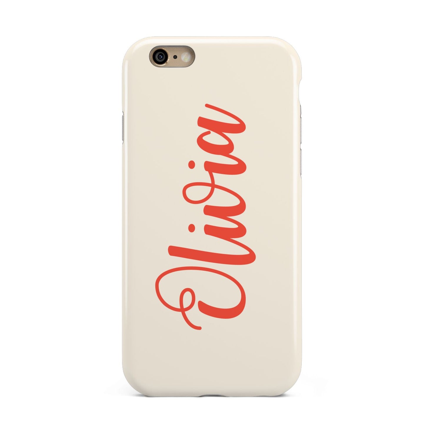 Personalised Cream Red Name Apple iPhone 6 3D Tough Case