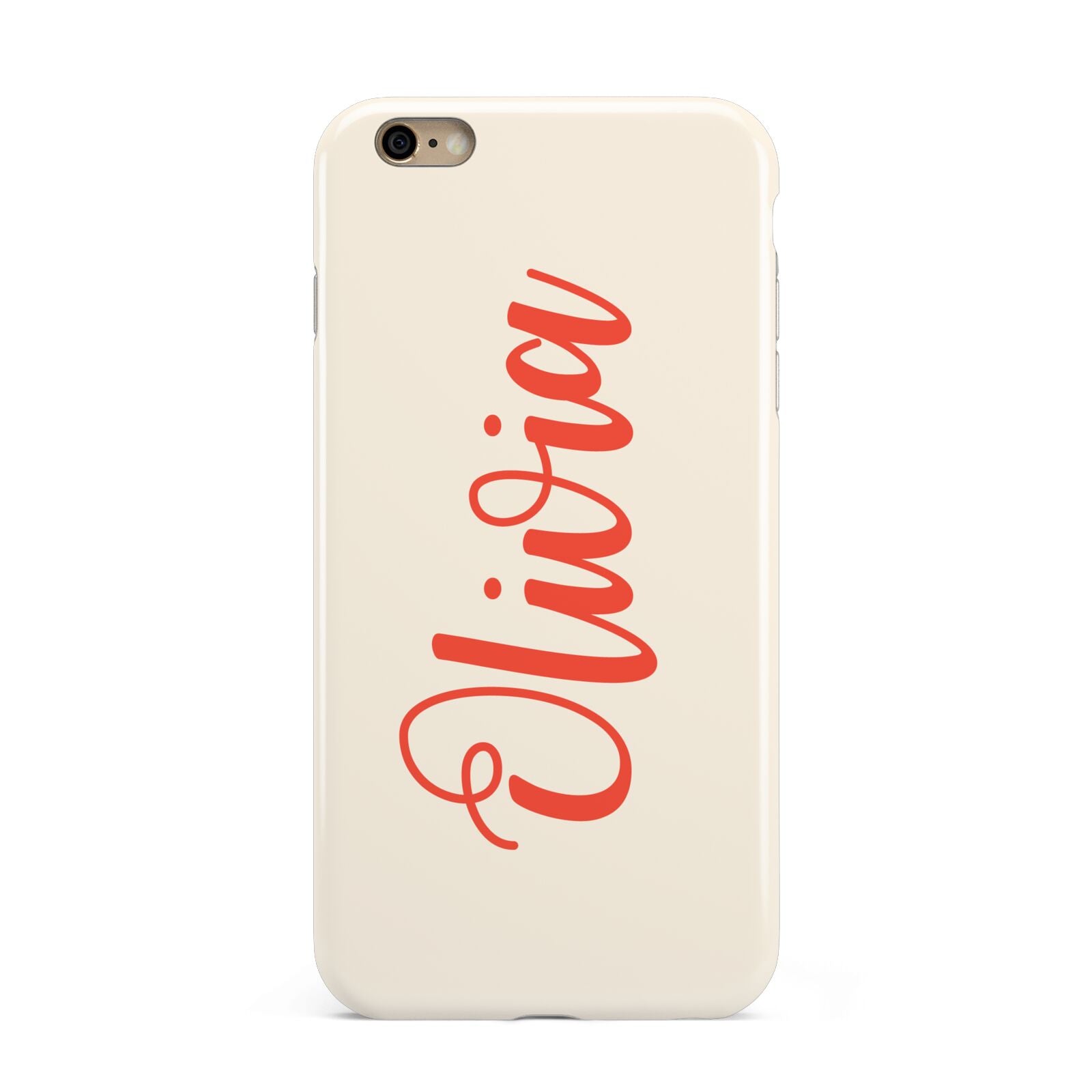 Personalised Cream Red Name Apple iPhone 6 Plus 3D Tough Case