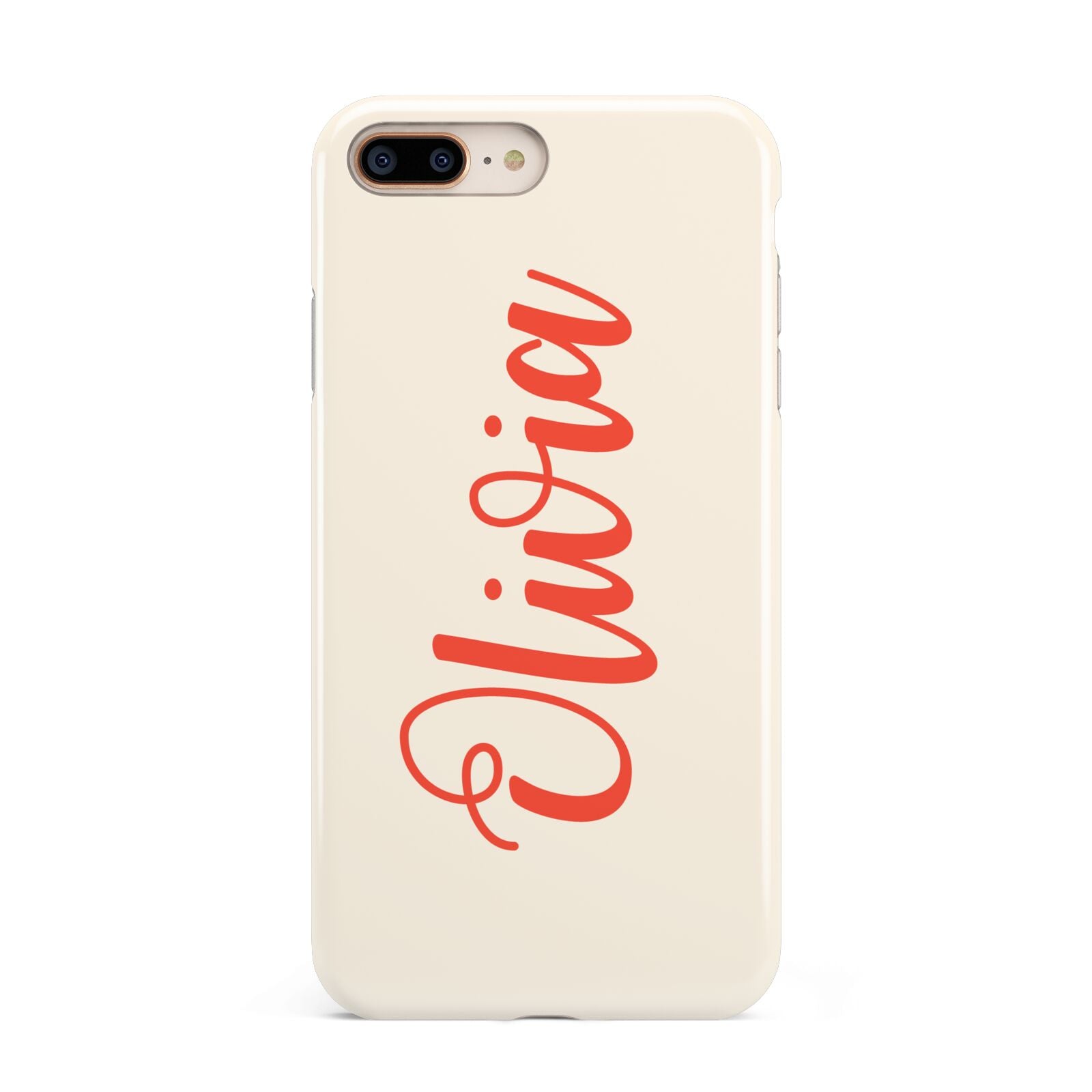 Personalised Cream Red Name Apple iPhone 7 8 Plus 3D Tough Case