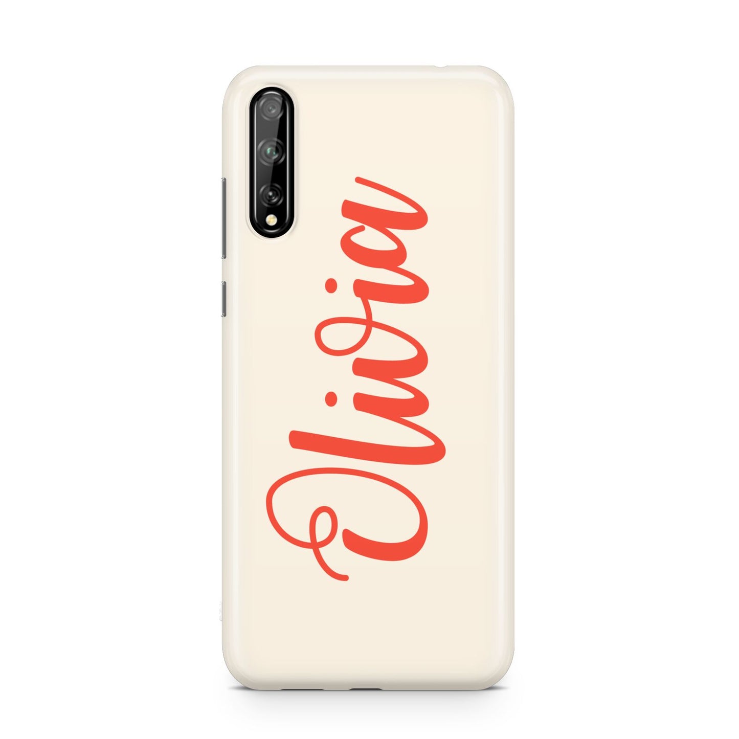 Personalised Cream Red Name Huawei Enjoy 10s Phone Case