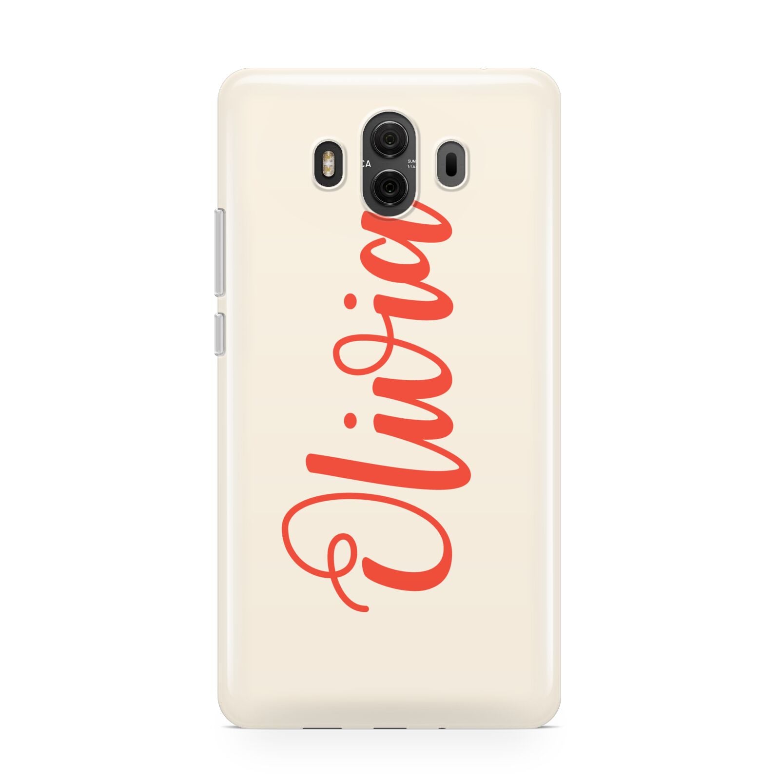 Personalised Cream Red Name Huawei Mate 10 Protective Phone Case