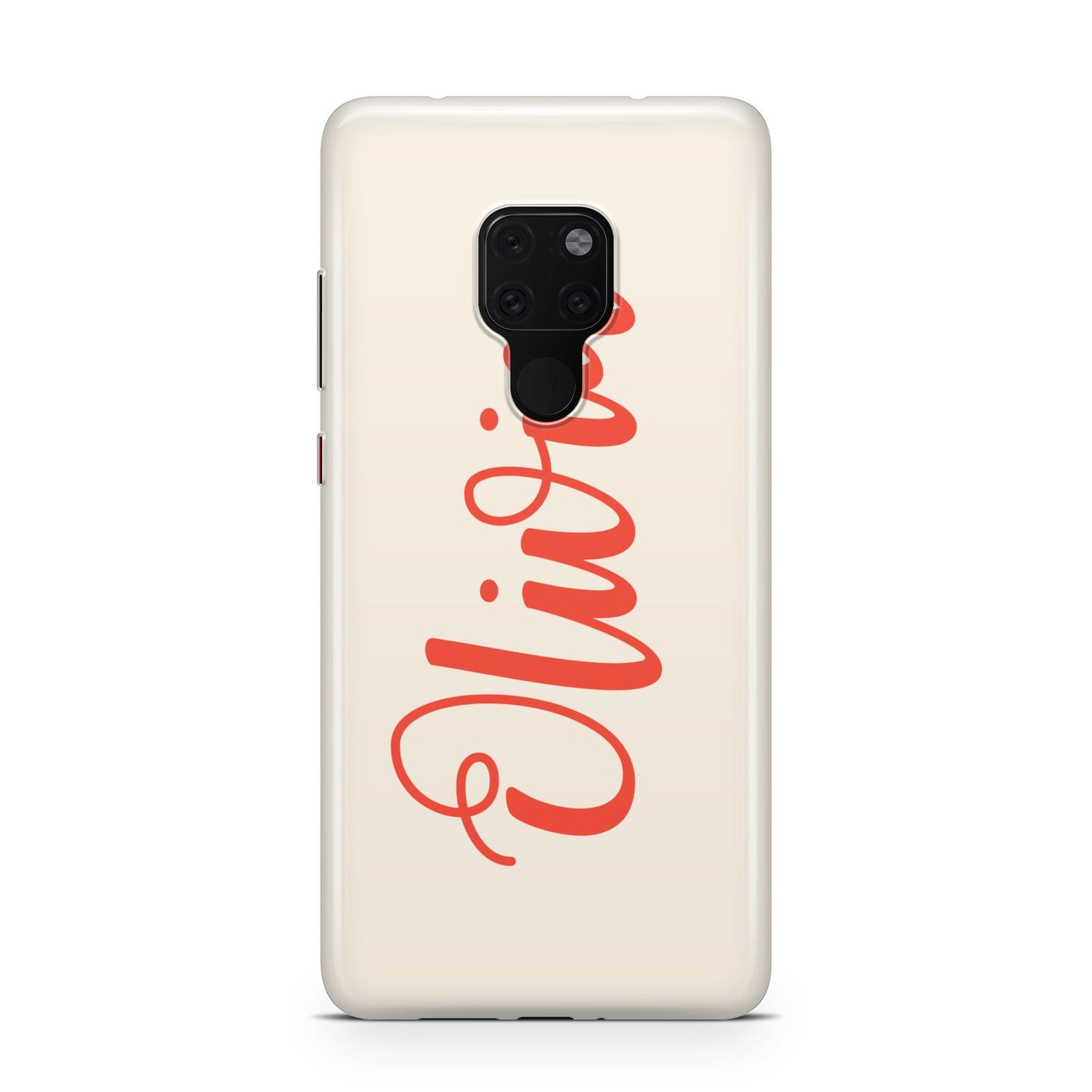 Personalised Cream Red Name Huawei Mate 20 Phone Case